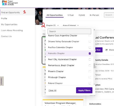 PMI org VEP screenshot